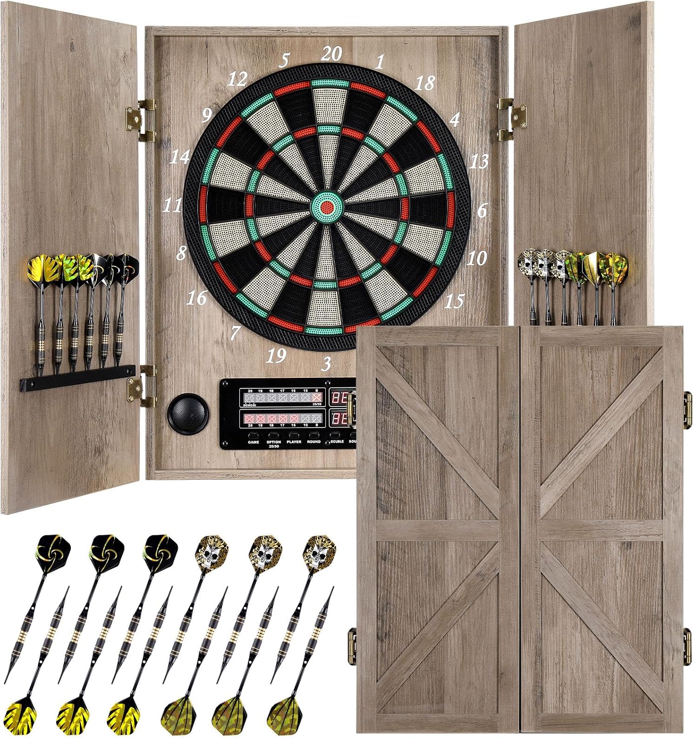 Electronic Dartboard Cabinet - Cible de fléchettes électronique, armoire décorative