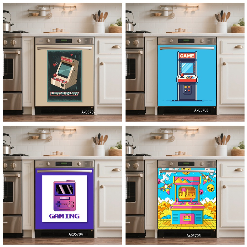 Arcade Game Cabinet - Autocollant de porte de lave-vaisselle style